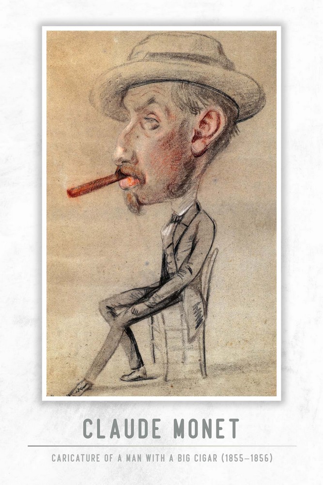 Caricature of a Man with a Big Cigar by Claude Monet