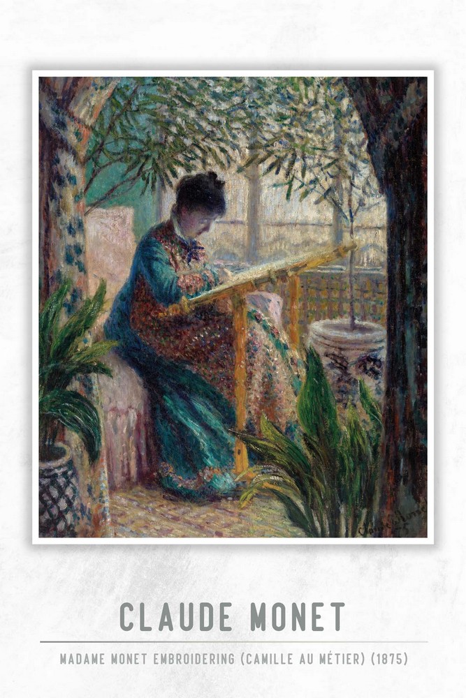 Madame Monet Embroidering (Camille au métier) by Claude Monet