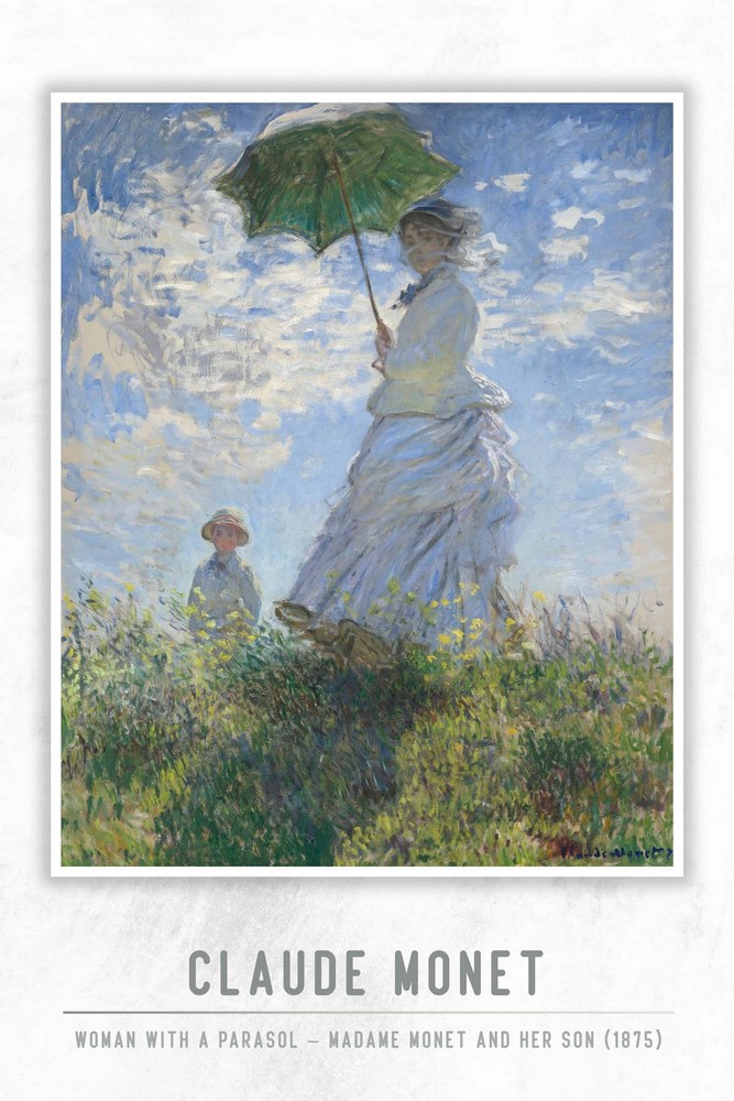 Woman with a Parasol – Madame Monet and Her Son by Claude Monet
