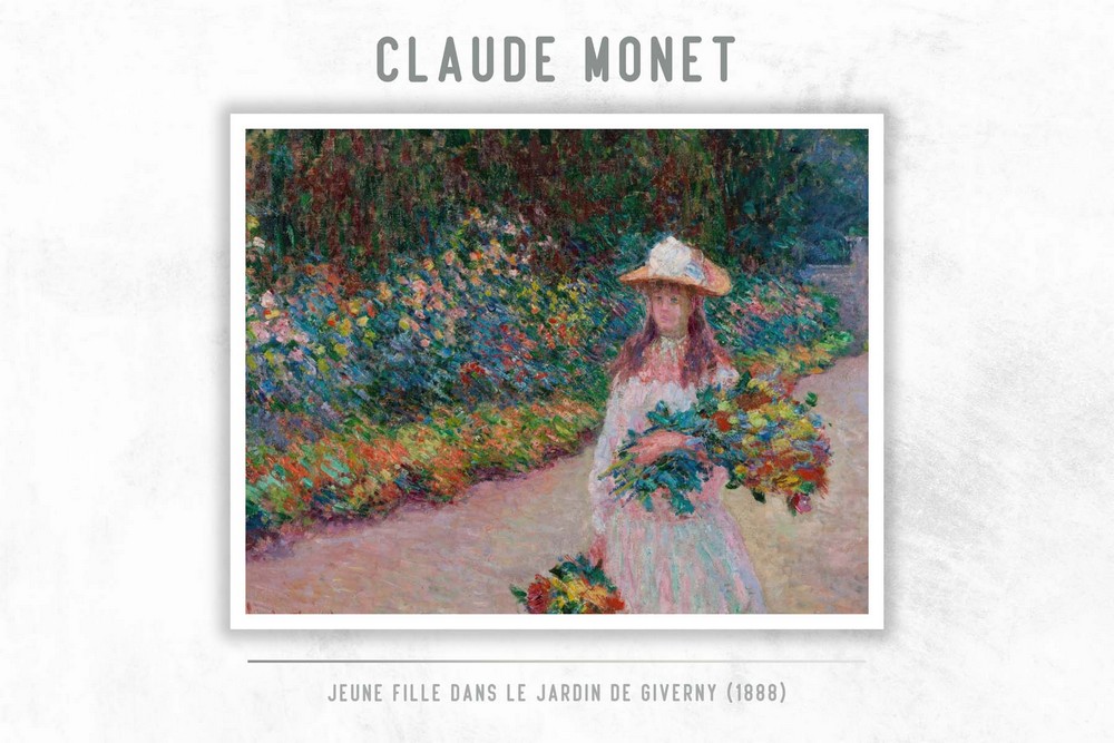 Jeune fille dans le jardin de Giverny by Claude Monet