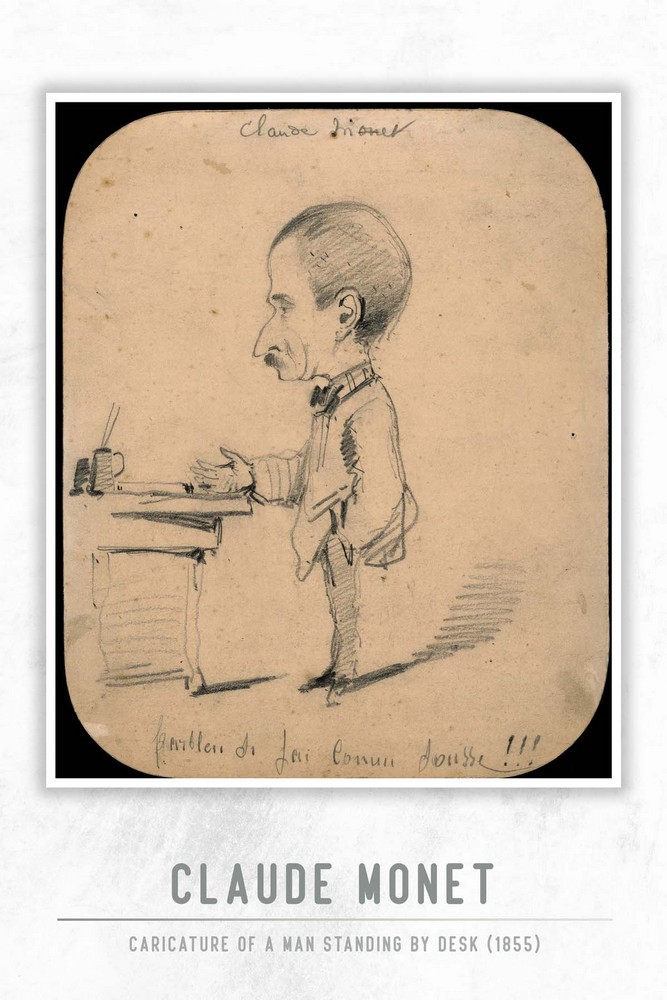 Caricature of a Man Standing by Desk by Claude Monet
