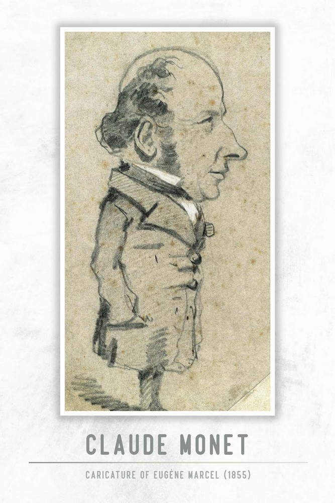 Caricature of Eugène Marcel by Claude Monet