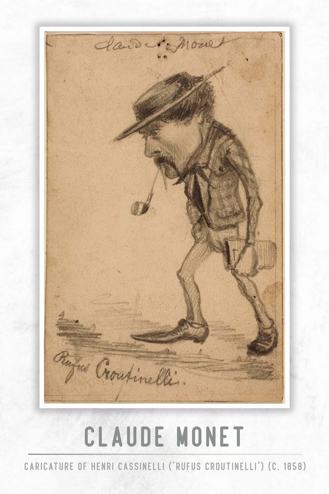 Caricature of Henri Cassinelli (‘Rufus Croutinelli’) (c. 1858) by Claude Monet