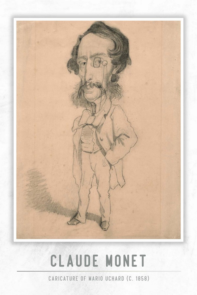 Caricature of Mario Uchard (c. 1858) by Claude Monet