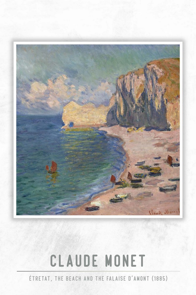 Étretat, The Beach and the Falaise d’Amont by Claude Monet
