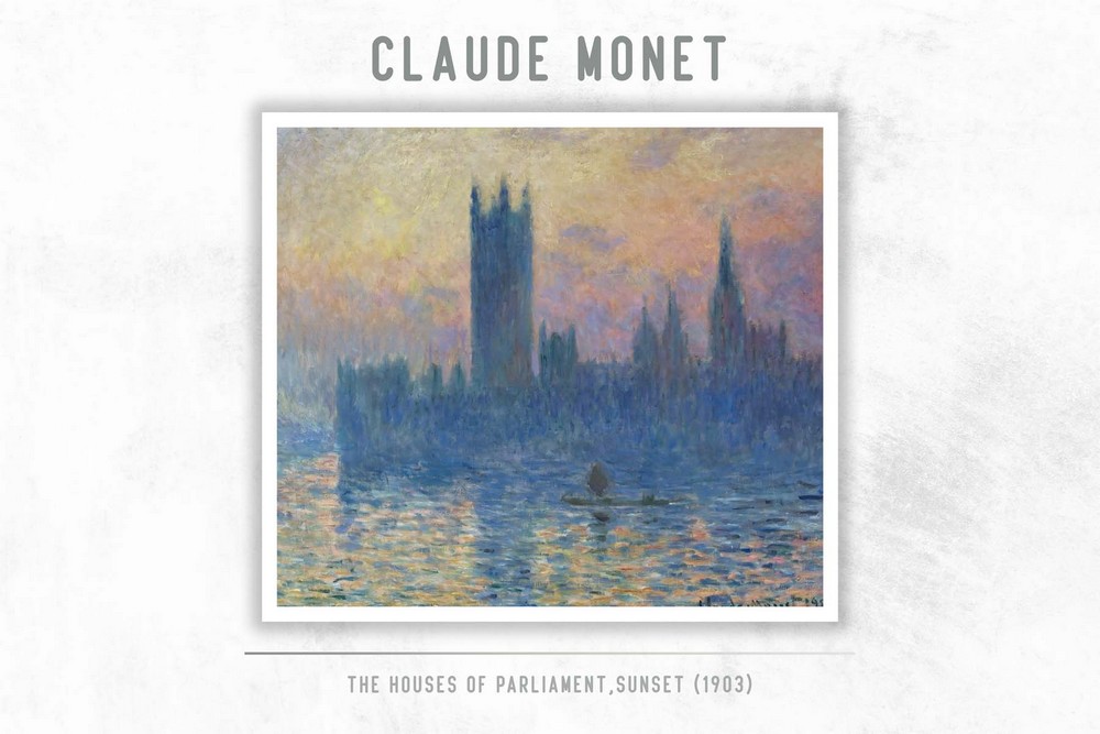 The Houses of Parliament,Sunset by Claude Monet