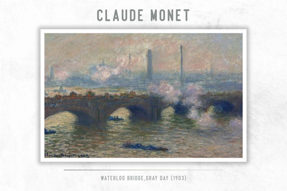 Waterloo Bridge,Gray Day by Claude Monet