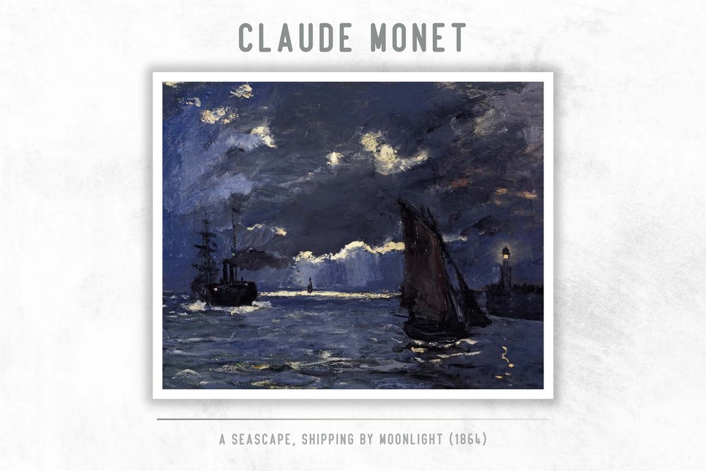 A Seascape, Shipping by Moonlight by Claude Monet