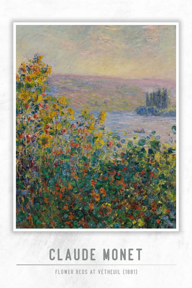 Flower Beds at Vétheuil by Claude Monet