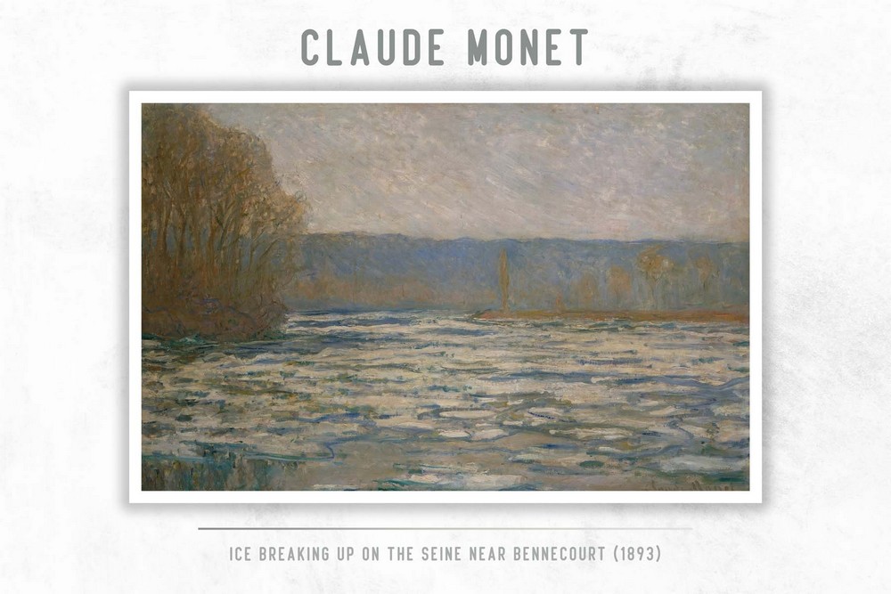 Ice breaking up on the Seine near Bennecourt by Claude Monet