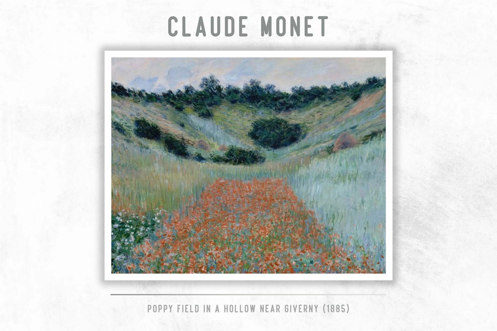 Poppy Field in a Hollow near Giverny by Claude Monet