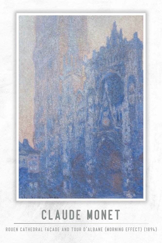 Rouen Cathedral Façade and Tour d’Albane (Morning Effect) by Claude Monet