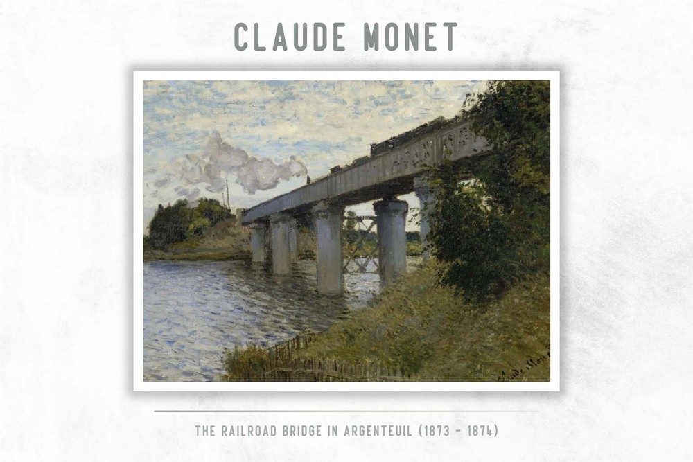 The Railroad bridge in Argenteuil by Claude Monet