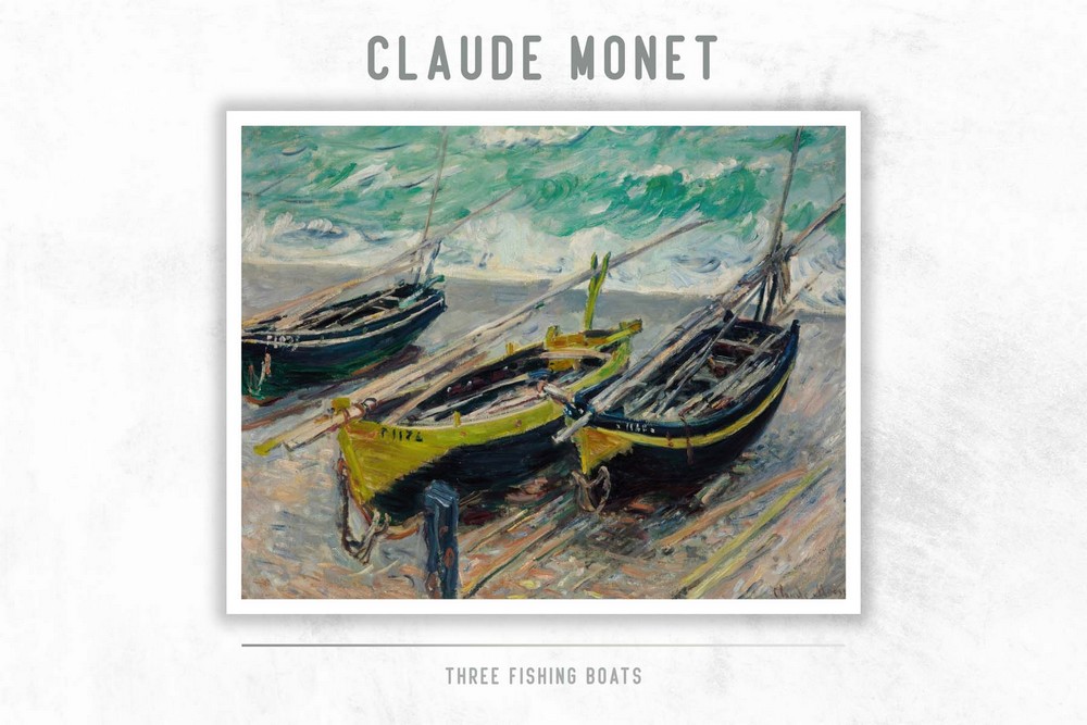 Three Fishing Boats by Claude Monet