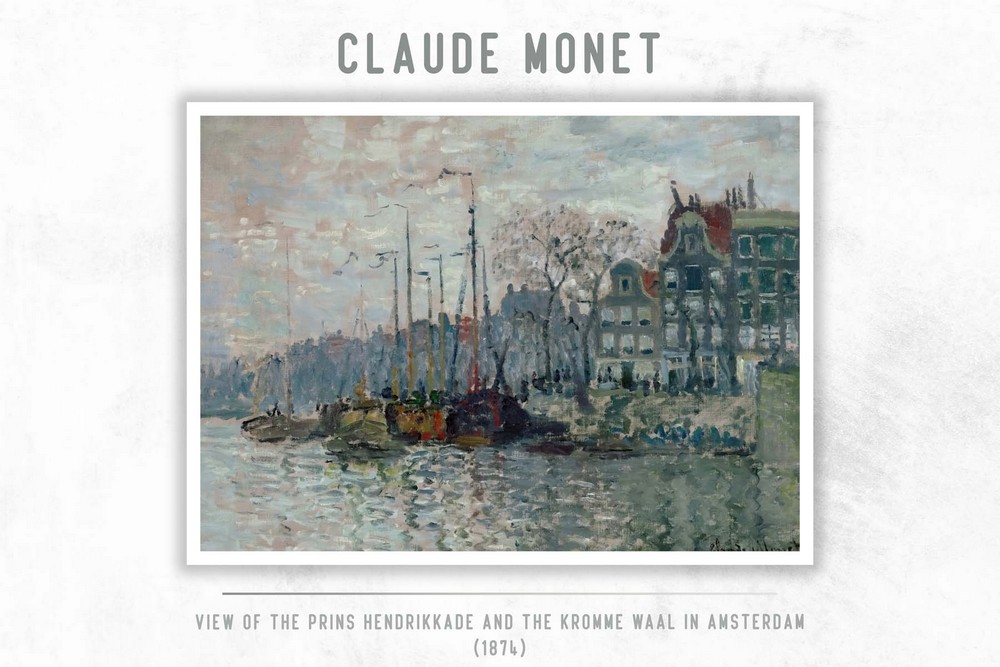 View of the Prins Hendrikkade and the Kromme Waal in Amsterdam by Claude Monet