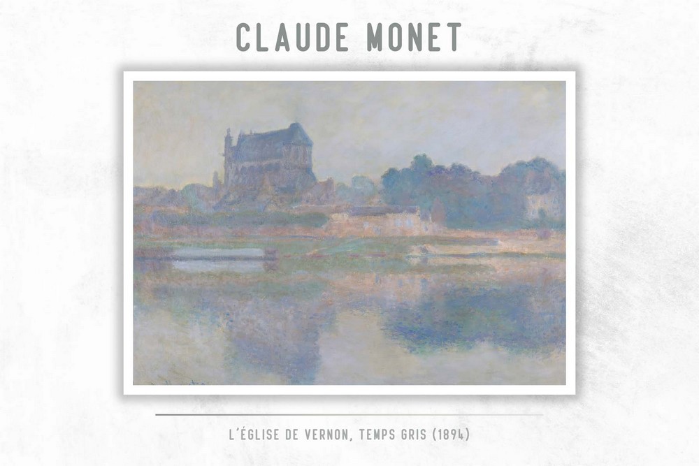 L’église De Vernon, Temps Gris by Claude Monet