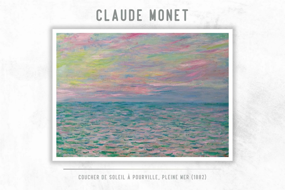 Coucher De Soleil À Pourville, Pleine Mer by Claude Monet