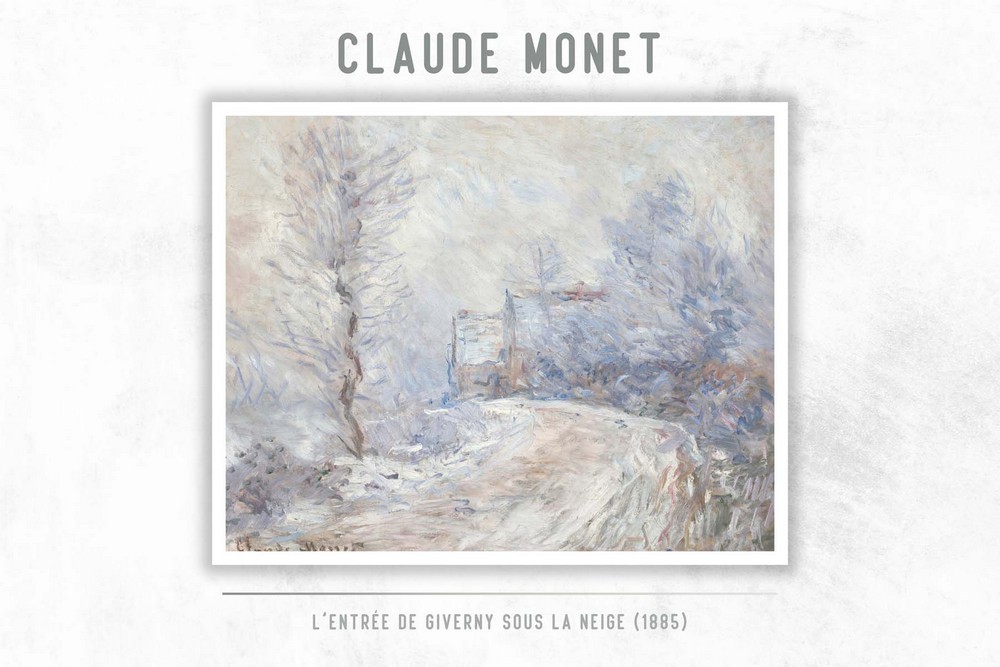 L’entrée de Giverny sous la neige by Claude Monet
