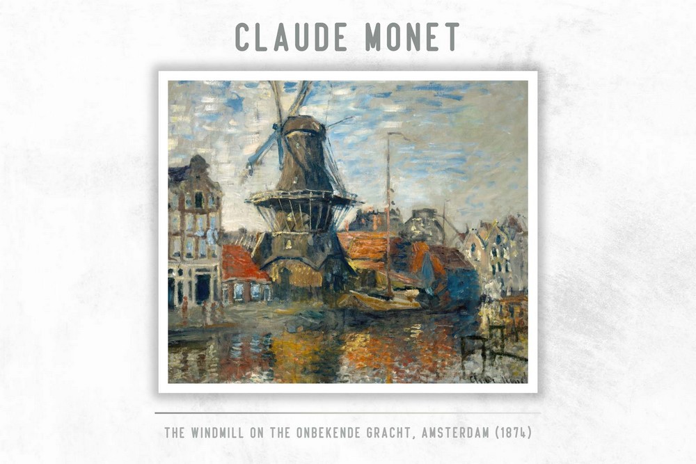The Windmill on the Onbekende Gracht, Amsterdam by Claude Monet