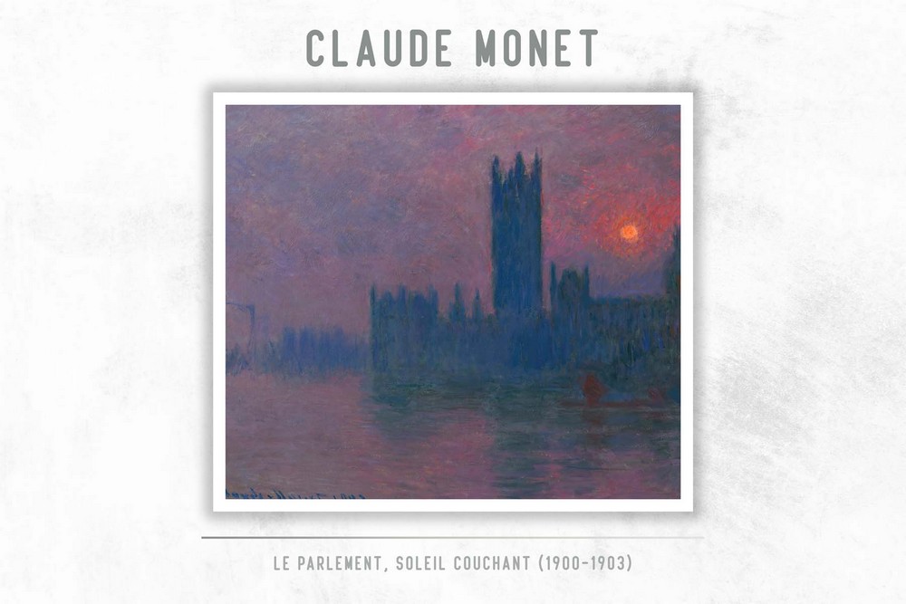 Le Parlement, soleil couchant by Claude Monet