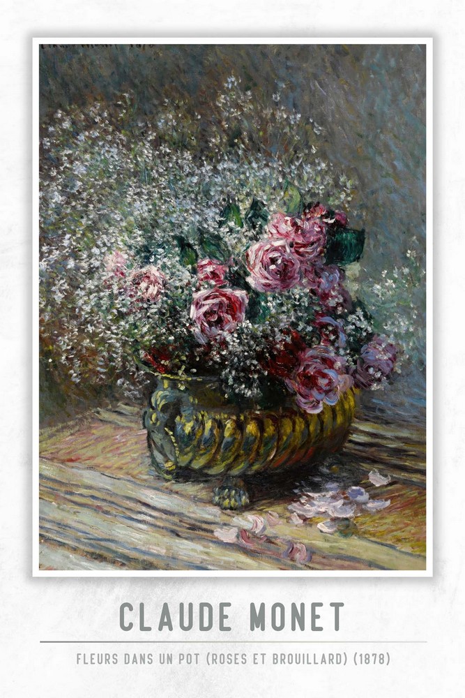 Fleurs dans un pot (Roses et brouillard) by Claude Monet