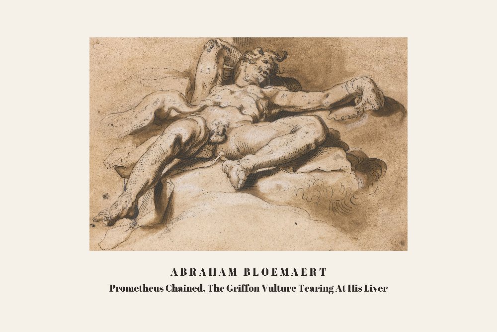 Prometheus Chained, The Griffon Vulture Tearing At His Liver by Abraham Bloemaert