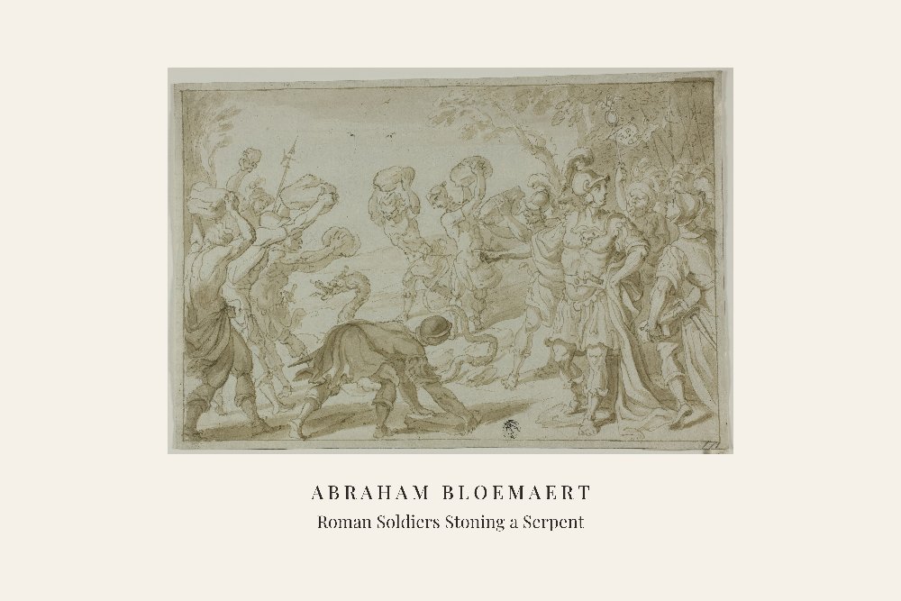 Roman Soldiers Stoning a Serpent by Abraham Bloemaert