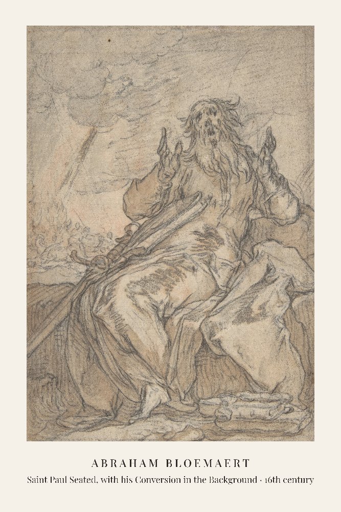 Saint Paul Seated, with his Conversion in the Background by Abraham Bloemaert