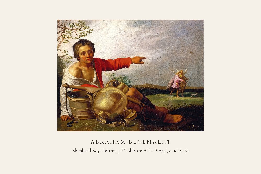 Shepherd Boy Pointing at Tobias and the Angel by Abraham Bloemaert
