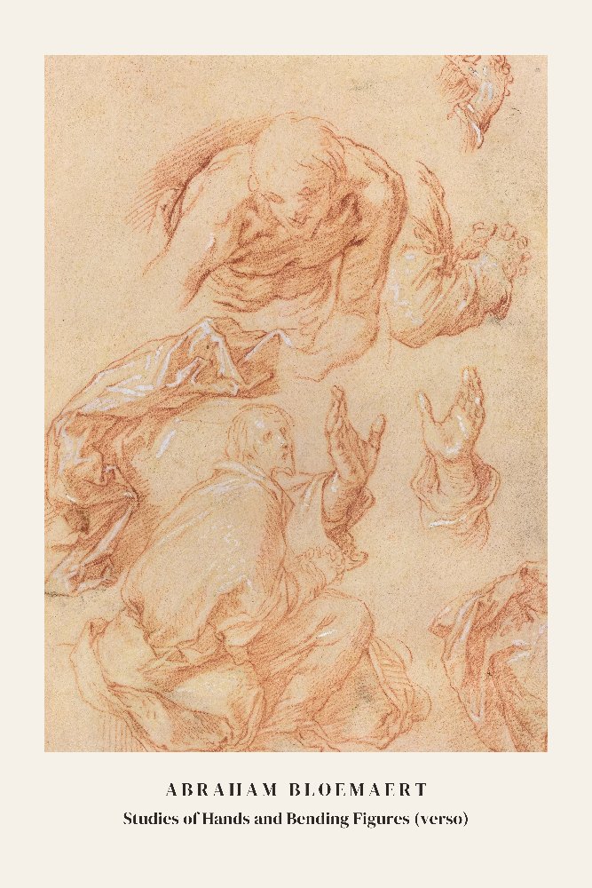 Studies of Hands and Bending Figures (verso) by Abraham Bloemaert