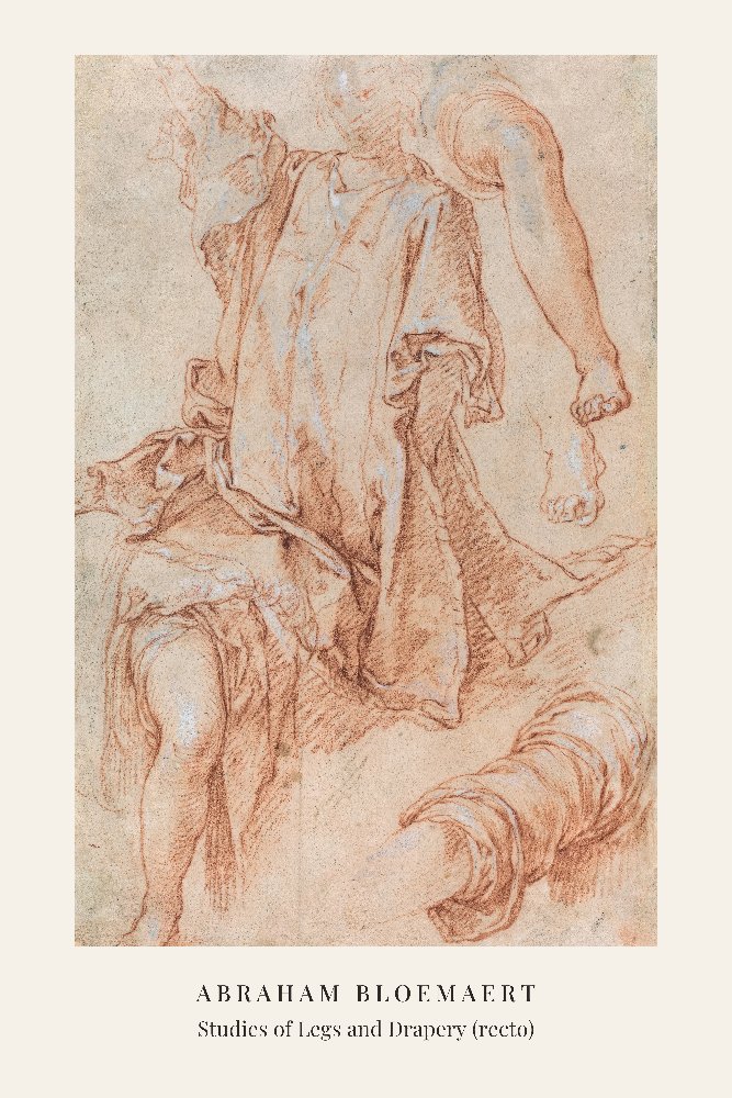 Studies of Legs and Drapery (recto) by Abraham Bloemaert