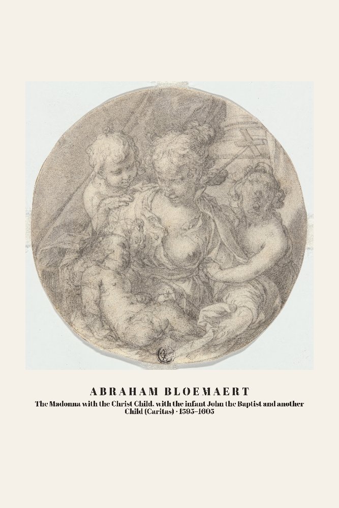 The Madonna with the Christ Child, with the infant John the Baptist and another Child (Caritas) by Abraham Bloemaert
