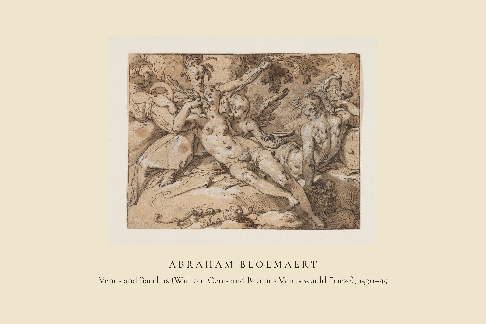 Venus and Bacchus (Without Ceres and Bacchus Venus would Frieze) by Abraham Bloemaert