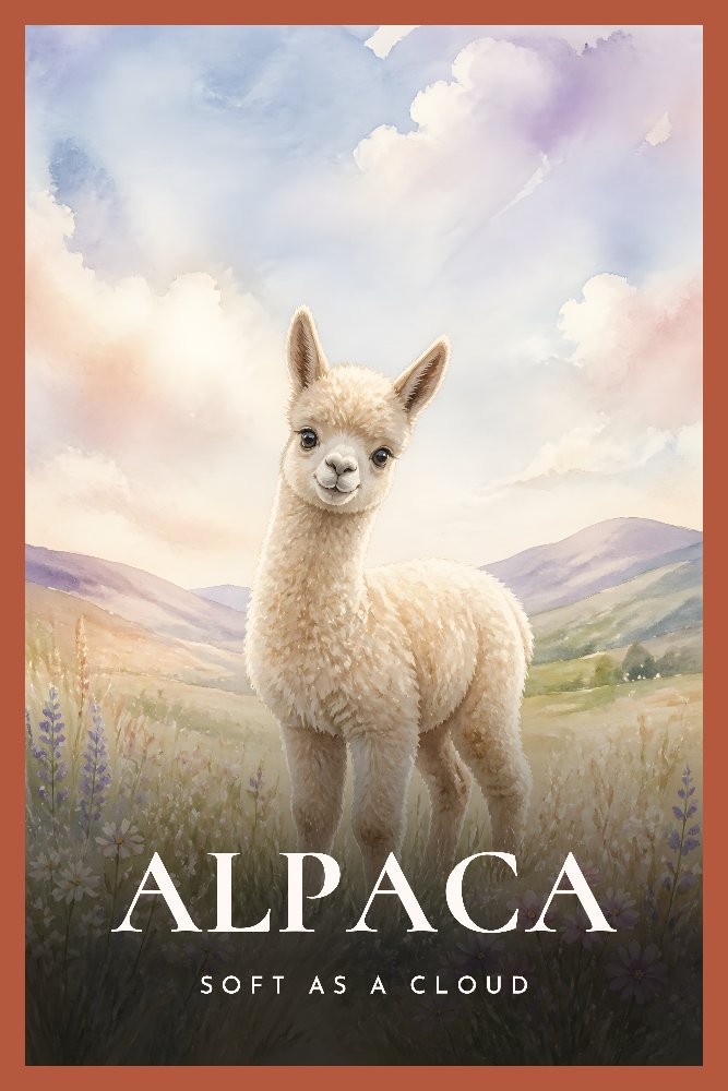 Cuddly Alpaca Cria by Fab Posters
