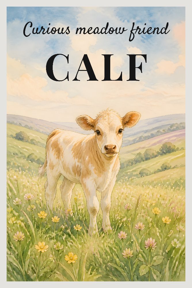 Hillside Calf by Fab Posters