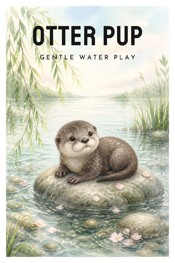 Riverbed Otter Pup by Fab Posters