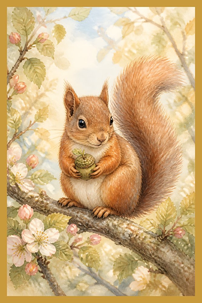 Autumn Baby Squirrel by Fab Posters