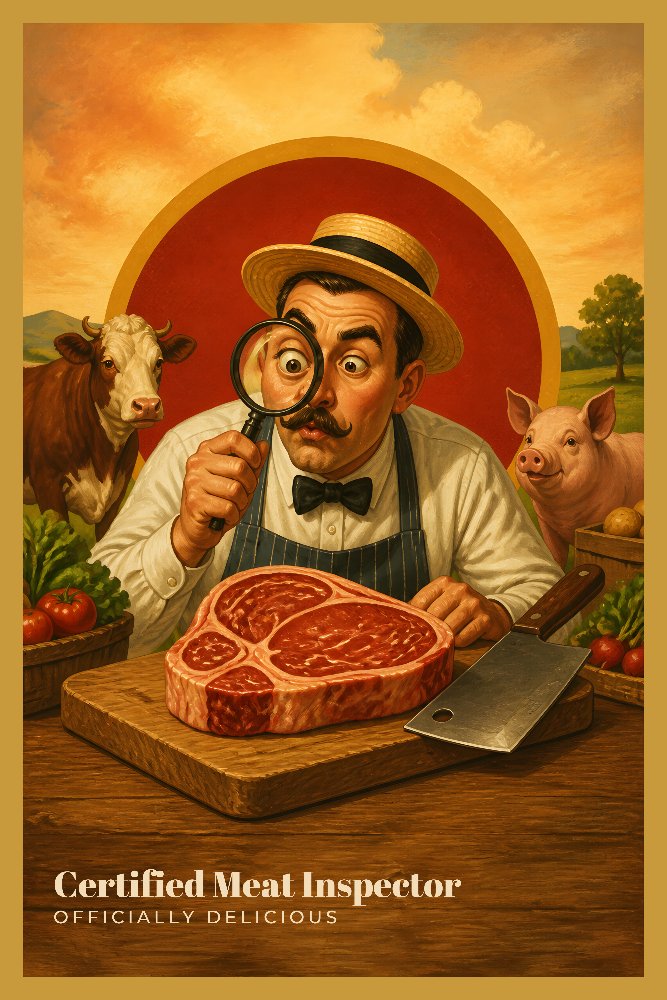 Certified Meat Inspector by Fab Posters