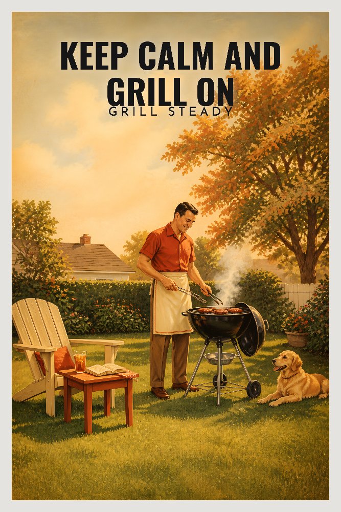 Keep Calm and Grill On by Fab Posters