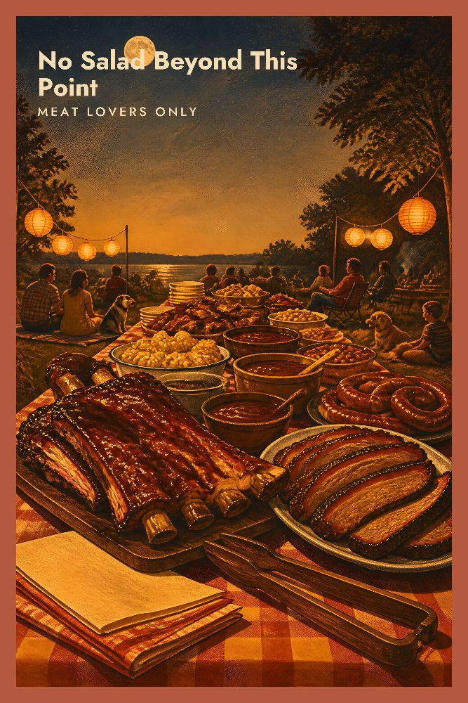 No Salad Beyond This Point — Meat Zone by Fab Posters
