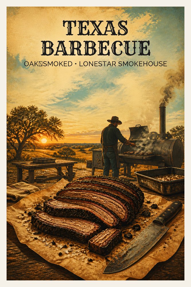 Texas barbecue — Lone Star Smoke by Fab Posters