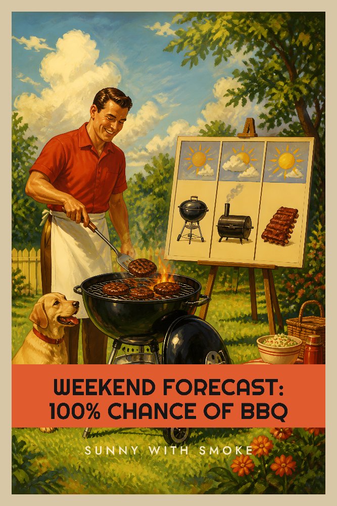 Weekend Forecast: 100% Chance of BBQ — BBQ Forecast by Fab Posters