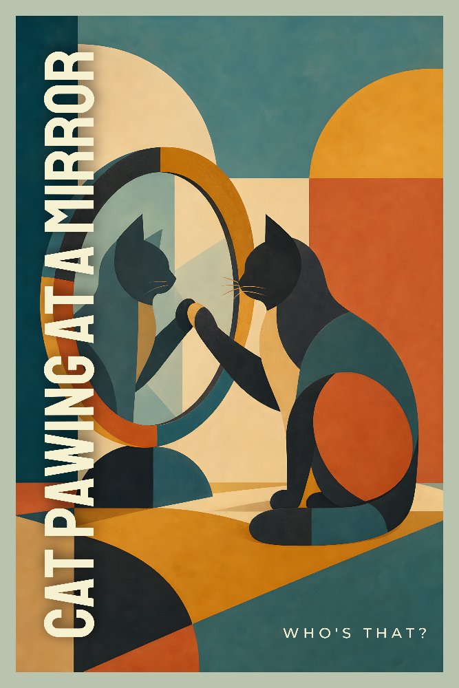 Cat Pawing at a Mirror — Mirror Play by Fab Posters