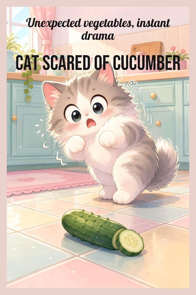 Cat Scared of Cucumber — Cucumber Alarm by Fab Posters