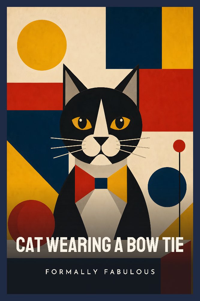 Cat Wearing a Bow Tie — Dapper Whiskers by Fab Posters