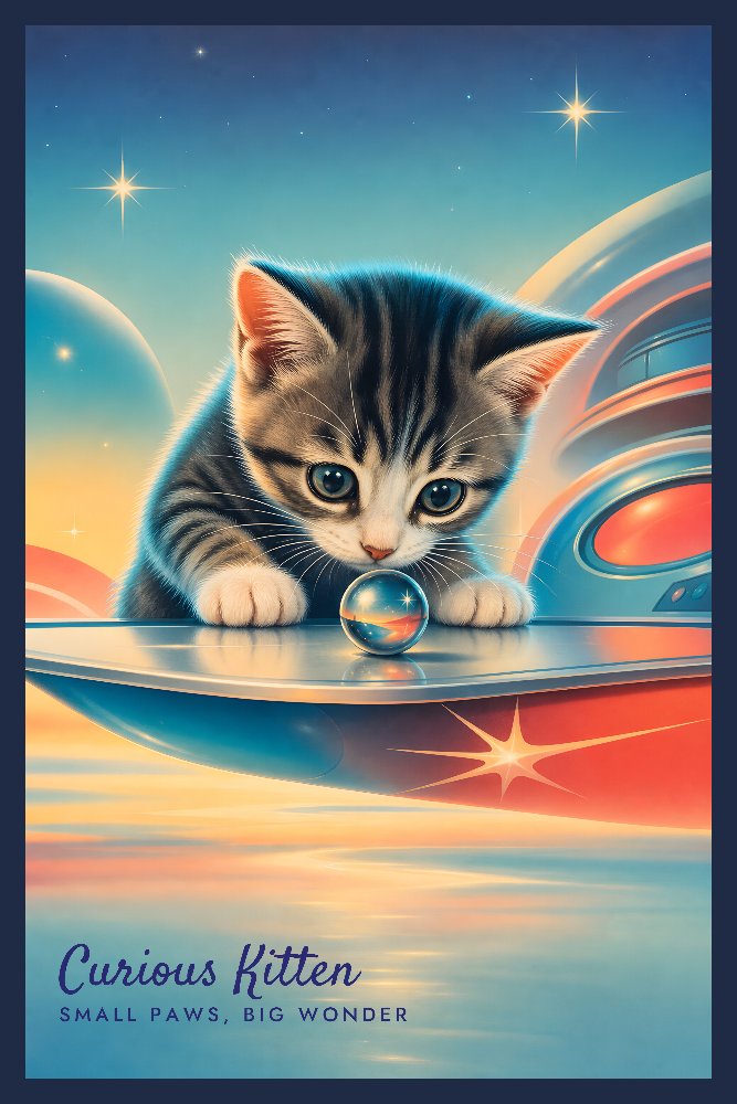 Curious Kitten — Future Curiosity by Fab Posters