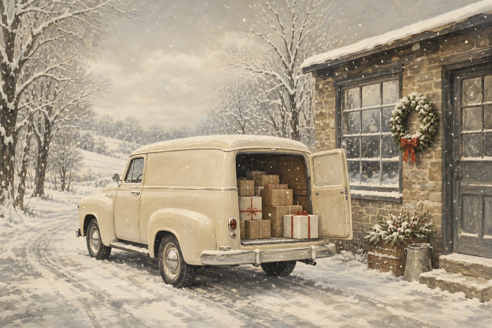 Cream Delivery Van — Cream Holiday Delivery by Fab Posters