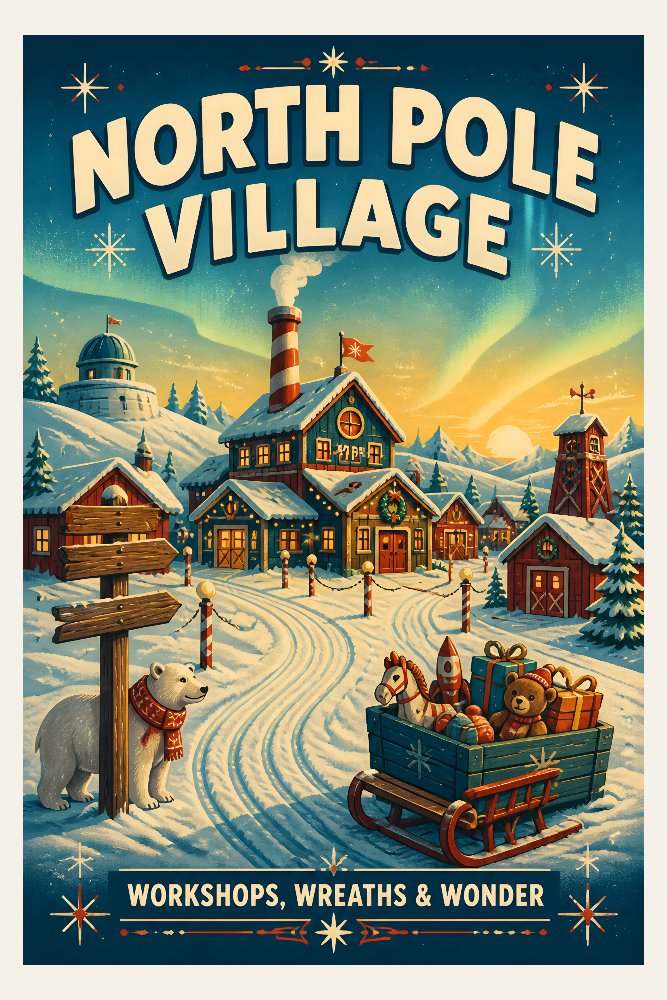 North Pole Village by Fab Posters