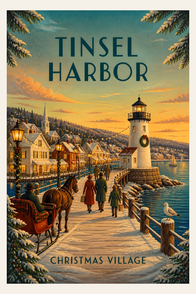 Tinsel Harbor — Harbor of Lights by Fab Posters