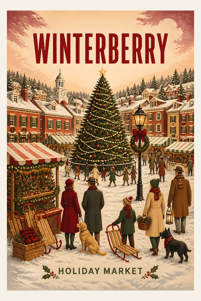 Winterberry Market by Fab Posters